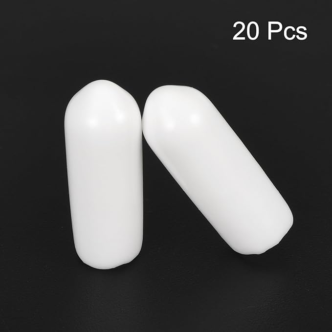 uxcell 20pcs Rubber End Caps 5mm ID Vinyl Round End Cap Cover Screw Thread Protectors White - Image 2