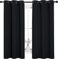 NICETOWN Pitch Black Solid Thermal Insulated Grommet Blackout Curtains/Drapes for Bedroom Window (2 Panels, 42 inches Wide by 63 inches Long, Black) by NICETOWN