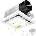 FEITON Bathroom Exhaust Fan with Light (3000K/4000K/5000K), Ceiling Mount, 110 CFM 1.0 Sones, Quiet Square Bath Fan Light Combo(Metal housing, 4 Inch Duct, Ceiling Opening Size: 7.6 x 7.3 Inches) by FEITON