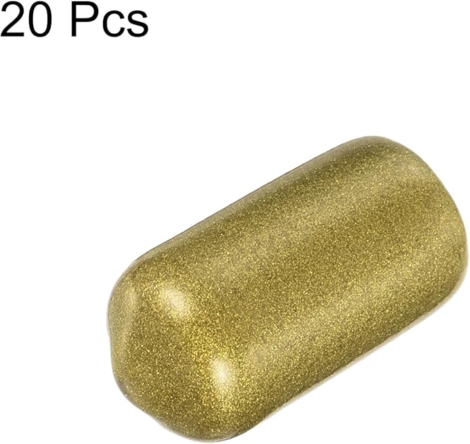 uxcell 20pcs Rubber End Caps 5/16"(8mm) ID Vinyl Round Tube Bolt Cap Cover Thread Protectors Gold - Image 2