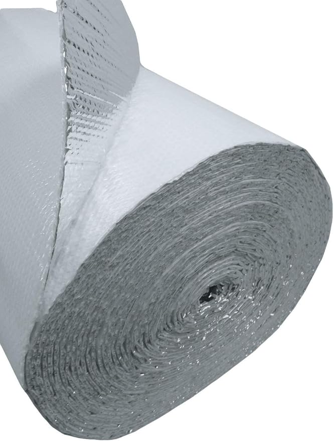 (24inch x 50ft) NASATECH White / Foil Double Bubble (XTemp) Reflective Insulation Radiant Barrier Roll : Metal Building Basement Vapor Barrier Pole Barn Crawlspace Walls Etc - R8 - Image 2