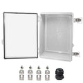 Waterproof Electrical Box, IP67 Junction Box Stainless Steel Latch Hinged Clear Cover Project Enclosure with Wall Bracket 14.6" x 10.6" x 5.9" by YETLEBOX