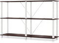 Homes: Inside + Out Apexa Modern 3-Tier Extra Wide Shelving Units, Collectibles Display Shelves, Easy Assembly Console Table, Home Storage Organizer for Living Room, Bedroom, Office, Espresso by HOMESInsideOut