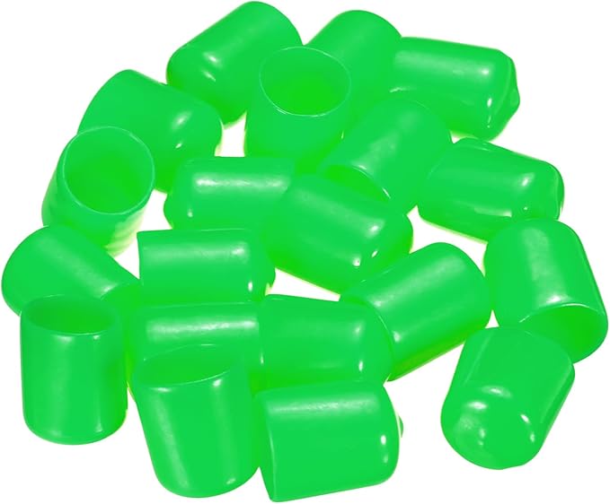 uxcell 20pcs Rubber End Caps 16mm(5/8") ID Vinyl PVC Round Tube Bolt Cap Cover Screw Thread Protectors Green - Image 4