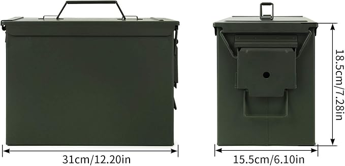 GUGULUZA Metal Ammo Can 30/50 Cal, Lockable Bullet Storage Case, Waterproof & Airtight Containers Box with Flip Top for Long-Term Storage Shotgun, Rifles, Pistols Ammunition - Image 6