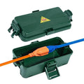 Outdoor Electrical Box Waterproof IP54 Extension Cord Cover(Inner 6.5 x 3.5 x 2.2inch) Wall-Hangable Box for Plug, Halloween, Christmas String Lights, Weatherproof Connection (1 PCS Green) by DIQMIAQ