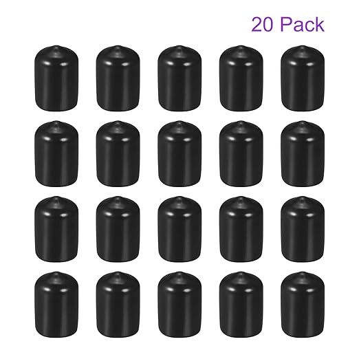 DMiotech 20 Pack 9/16" ID Black Screw Thread Protectors Rubber End Caps Bolt Covers for Screw Bolt Furniture Pipe - Image 6