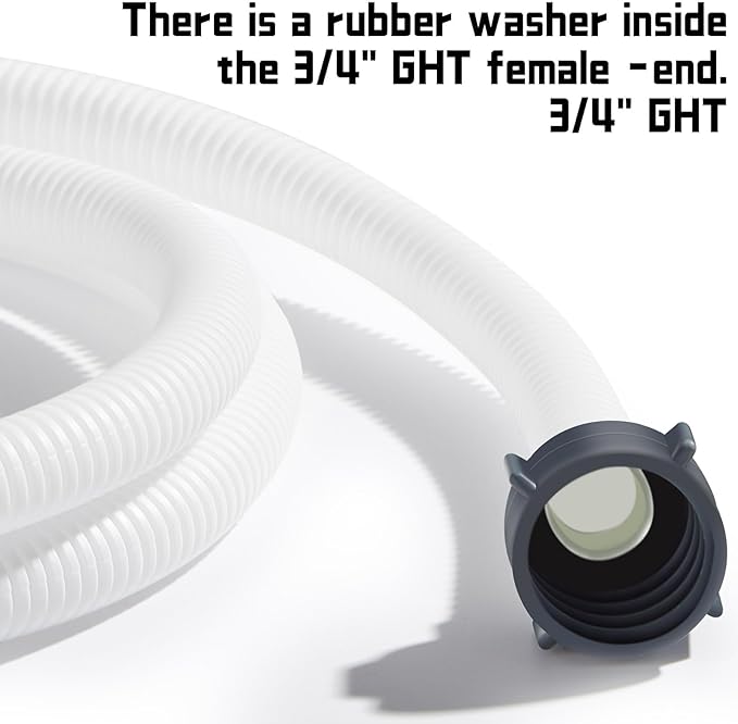 Dehumidifier Drain Hose 3/4 Inches FHT Connection with Rust-Resistant PE Connectors Cuttable Drainage Pipe Replacement Hose for Most Brand of Dehumidifiers, 10 Feet White - Image 4