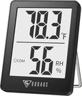 DOQAUS Digital Hygrometer Indoor Thermometer Humidity Meter Room Thermometer with 5s Fast Refresh Accurate Temperature Humidity Monitor for Home, Bedroom, Baby Room, Office, Greenhouse, Cellar (Black) by DOQAUS