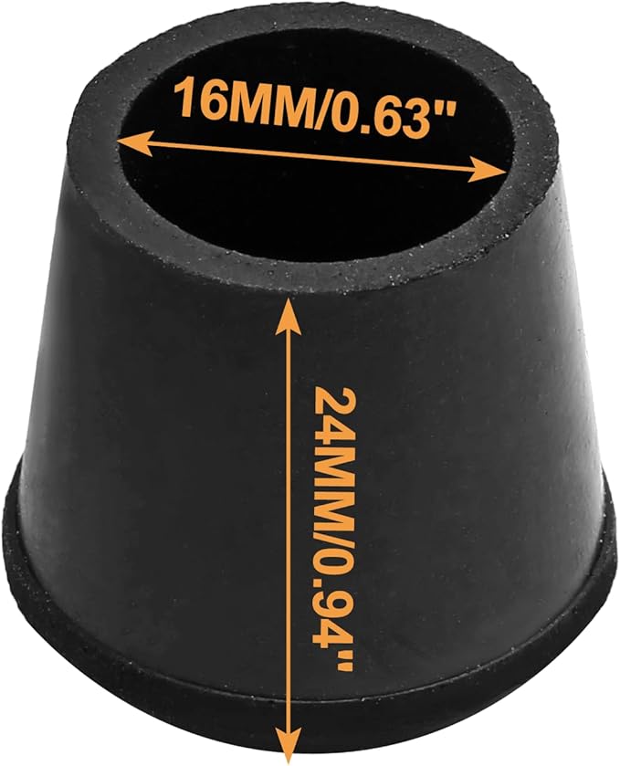 Piutouyar Round PVC Rubber Furniture Covers, 16mm / 5/8 Inches Table Chair Leg Tip Protectors, Non-Slip End Cap for Protect Surfaces, Black(20Pcs) - Image 3
