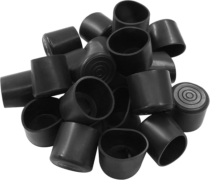 32Pcs Round Rubber Furniture Leg Caps, 1 Inch (25mm) Black Table Chair Leg Tips Caps, Chair Table Leg Covers Floor Protectors, Chair Leg End Caps for Furniture, Chair, Table - Image 5