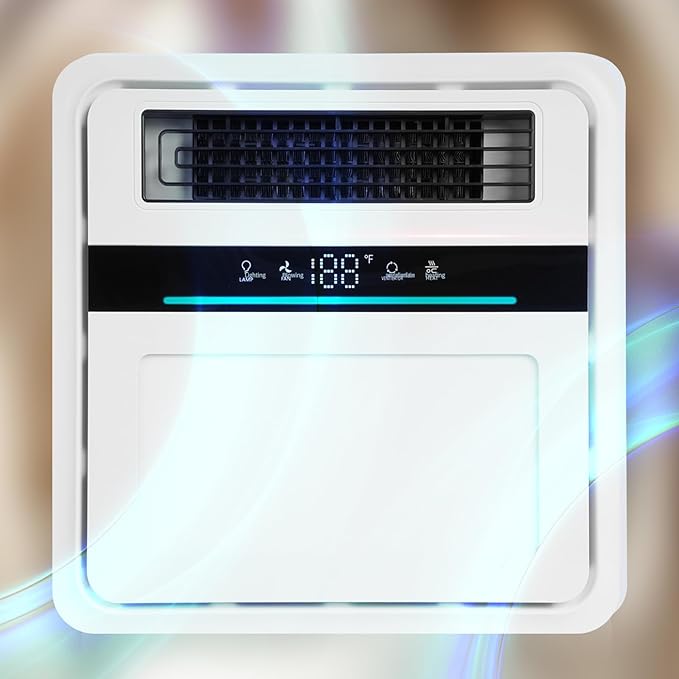 Bathroom Fan with Light and Heater, 1700W,140 CFM Ventilation, Remote Control,Quiet Exhaust, 4-in-1 Design for Heating, Lighting, Ventilation & Air Circulation for Comfort in Any Season - Image 8