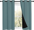 NICETOWN Greyish Blue 100% Blackout Curtains 45 inches Long, 2 Thick Layers Completely Blackout Window Treatment Thermal Insulated Lined Drapes for Small Window (1 Pair, 42 inches Width Each Panel) by NICETOWN