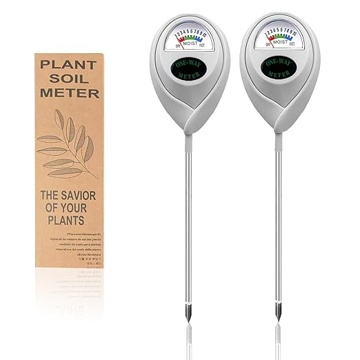 2 Pcs Soil Moisture Meter, Plant Water Meter, Moisture Meter for Plants, Soil MoistureTester, Soil Water Gauge for Plants, Plant Moisture Monitor No Battery Needed (White+White) by Unknown