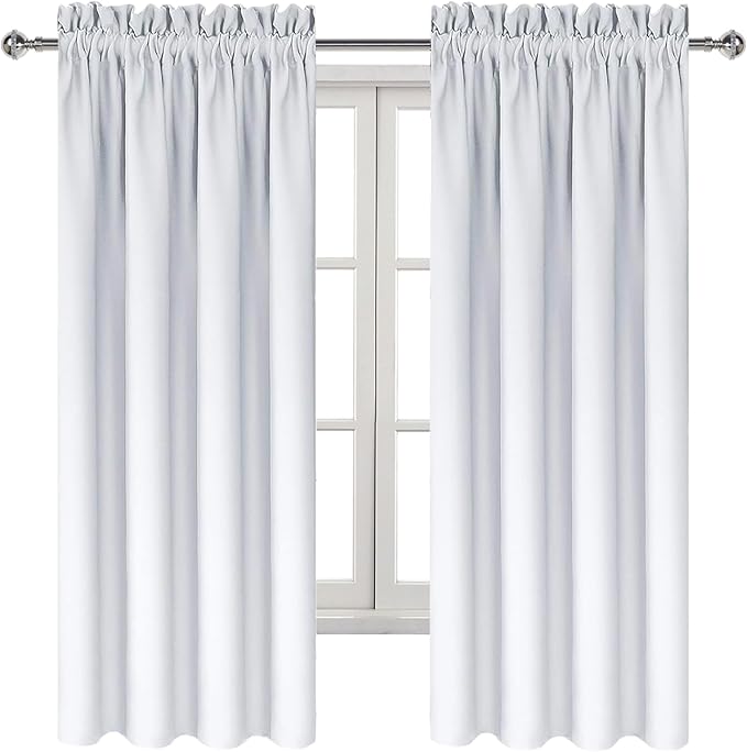 DWCN Blackout Curtains – Thermal Insulated, Energy Saving & Noise Reducing Bedroom and Living Room Curtains, Greyish White, W 42x L 63 Inch, Set of 2 Rod Pocket Curtain Panels - Image 9