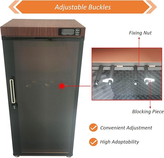 INTSUPERMAI 110V Smart Dry Cabinet with Humidifier Dehumidifier, Musical Instrument Storage Cabinet for Violins 35-60% RH Control Basses Display Case Lockable Musical Instrument Storage Box - Image 9