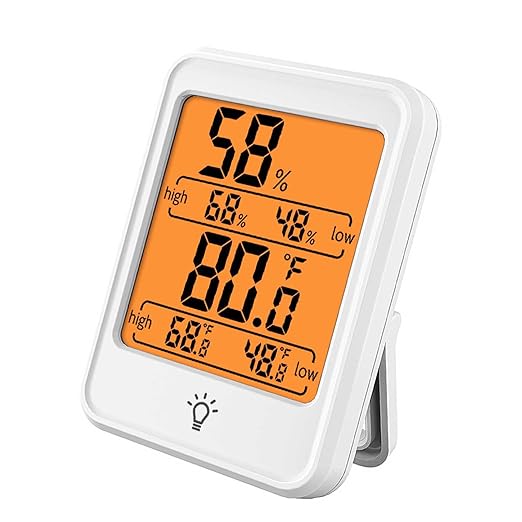 Digital Hygrometer Temperature Meter, Large Screen Battery Powered Indoor Thermometer Humidity Meter Low Power Consumption for Office for Home (White) - Image 8