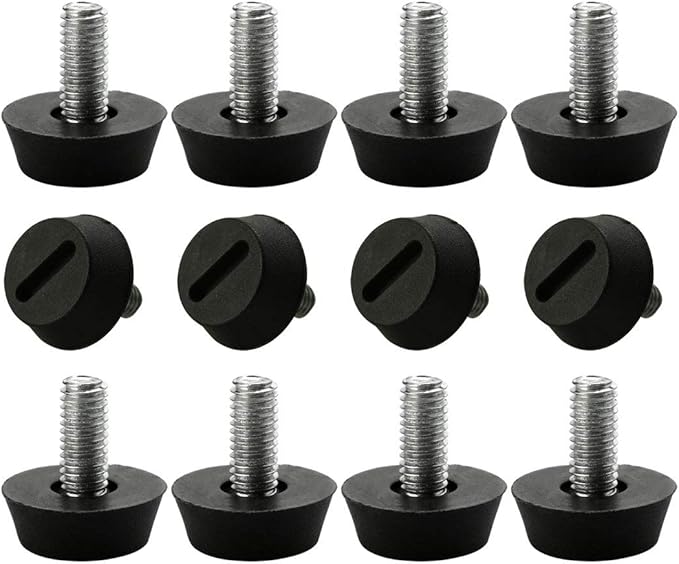 uxcell M6 x 13 x 20mm Furniture Glide Leveling Feet Adjustable Leveler Floor Protector for Chair Sofa Leg 12 Pack by uxcell