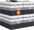 Storage Bin,Collapsible Storage Basket For Organizing,Large Storage Boxes With Rope Handles,Storage Containers,Gradient Grey,4 Pack by StorageTastic