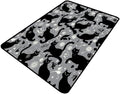 Pile Carpet, Black Cat and Snowflakes, Printed Patterns, Foldable Area Rugs, Fade Resistant, Flame Resistant, Quick Dry, Stain Resistant, Waterproof Floor Carpet for Living Room Bedroom, 36 x 60 Inch by Snarena