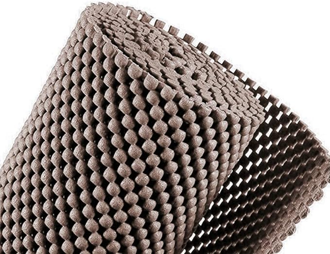 Shelf Liner Drawer Liner Non-Slip Mat Shelves Liners 12" X6.5’ Grid Pattern PVC Non-Adhesive Grip Liner Anti-Slip Mat for Kitchen Cabinets Wire Shelving Pantry Dresser Refrigerator (Brown) - Image 5