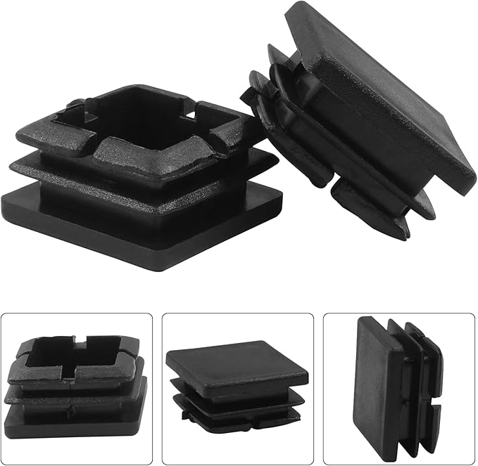 12 Pack 1" Square Plastic Plugs, Black Tubing End Caps Plugs Insert for Square Tube and Furniture Legs - Image 4