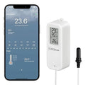 WiFi Refrigerator Thermometer Hygrometer with Alarm, Freezer Temperature with Probe, Wireless Digital Fridge Thermometer Humidity Sensor, Free Data Export for Home Kitchen Fridge Tub (with Battery) by Unknown
