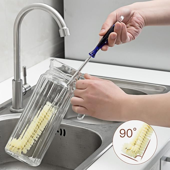 Long Bottle Brush Cleaner -16" Bottle Cleaning Brush Flexional Water Bottle Cleaner Washer Tool for Water Bottles,Cup,Tumblers or Wine Stemware - Image 3