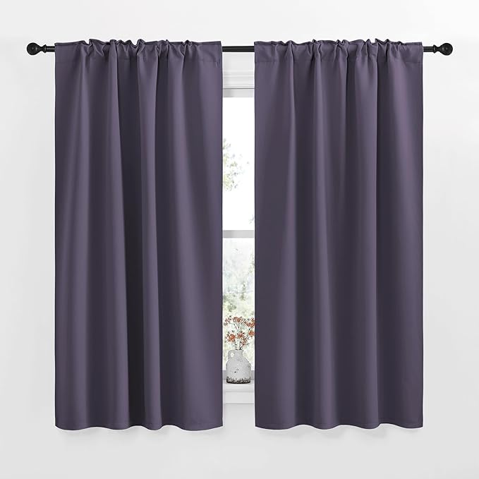 NICETOWN RV Curtains for Camper Windows - (Greyish Purple Color) 42x50 Inch, 2 Panels Set, Thermal Insulated Room Darkening Blackout Drapes/Draperies with Rod Pocket & Back Tab for Half Window - Image 2