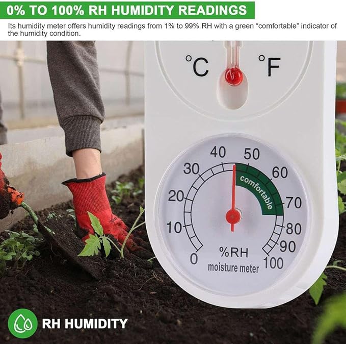 Outdoor/Indoor Thermometer Hygrometer, Humidity Meter,Thermometer,Temperature and Humidity Meter with Celsius/Fahrenheit (℃/℉) for Patio Field Cellar Garden Humidors Greenhouse Closet (1pcs) - Image 6