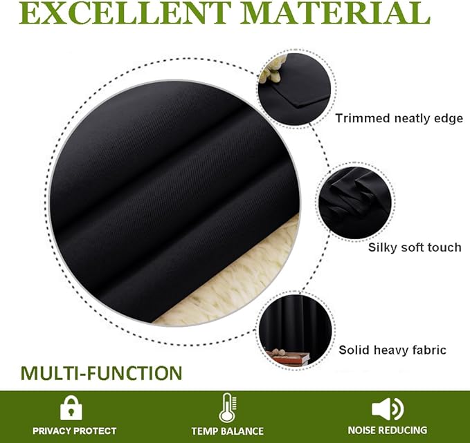 NICETOWN Black Out Curtain for Living Room - Easy Care Solid Thermal Insulated Grommet Blackout Panel/Drape for Bedroom Window (1 Panel, 70 inches Wide by 63 inches Long) - Image 4