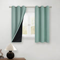 BGment Short 100% Blackout Curtains for Bedroom, Thermal Insulated Lined Energy Efficiency Noise Reducing Grommet Curtains 45 Inch Length for Small Window 2 Panels Each 42 Inch Wide, Frosty Green by BGment
