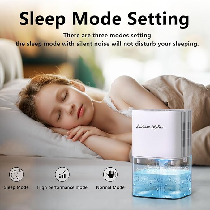 Dehumidifier 1800ML 63OZ Small Dehumidifier for Home 230 Ft² Safety Dehumidifiers Adjustable 10 Color Lights 5 Timers 3 Setting Modes Auto Shut Off Protection Low Noise For Bedroom Bathroom - Image 4