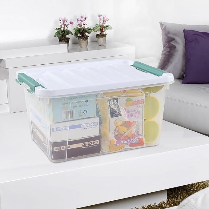 6 Pack 20 L Clear Storage Latch Box, Plastic Storage Bins with Lids - Image 4