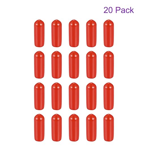 DMiotech 20 Pack 3/16" ID Red Screw Thread Protectors Rubber End Caps Bolt Covers for Screw Bolt Furniture Pipe - Image 6