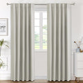 H.VERSAILTEX Blackout Curtains Thermal Insulated Window Treatment Panels Room Darkening Blackout Drapes for Living Room Back Tab/Rod Pocket Bedroom Draperies (2 Panels, Ivory/Cream, 42 x 84 Inch) by HVERSAILTEX
