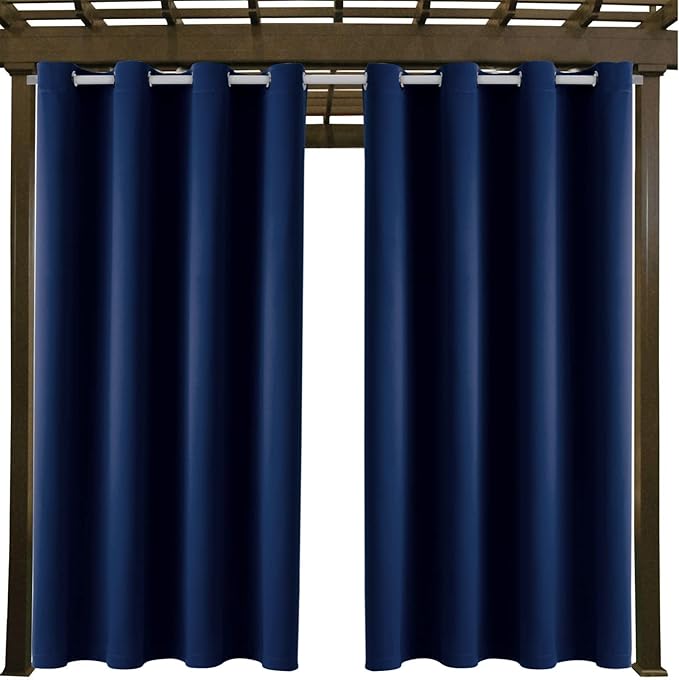 Outdoor Indoor Curtains W52 x L72 for Patio - Weather-resistant Window Panels Privacy Protect Grommet Top Thermal Insulated Home Curtain for Porch Pergola Lawn Garden Hot Tub Area (2 Panels) - Image 9