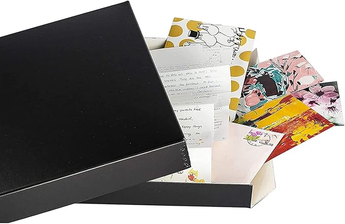Lineco Museum Archival Storage Box, 9.75x12.75x1.5 in. Drop Front Design. Acid-Free with Metal Edge. Organize Photos, Pictures, Prints, Documents, Crafts, DIY. Black, 2 Pack - Image 5