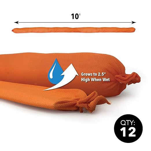 Quick Dam Indoor Water Dam (WUB210-12) - 2.5-Inch x 10-Feet - 12-Pack , Orange - Image 2