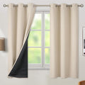 BGment Thermal Insulated 100% Blackout Curtains 63 Inch Length 2 Panels, Total Light Blocking Curtains for Bedroom, Grommet Window Drapes with Thick Black Liner, 42 Inch Wide Each Panel, Champagne by BGment