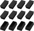 METALLIXITY Rectangle End Caps (50 x 25mm) 12Pcs, Plastic Rectangle Tube Inserts Threaded End Blanking Caps Protector - for Furniture Table Chair Legs, Black by METALLIXITY