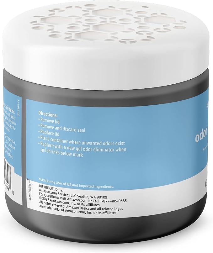 Amazon Basics Gel Odor Eliminator, Activated Charcoal, Fragrance Free, 17 Oz, 1-Pack - Image 2