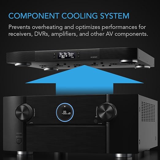 AC Infinity AIRCOM T9, Quiet Cooling Fan System 17" Top-Exhaust for Receivers, Amps, DVR, AV Cabinet Components - Image 2