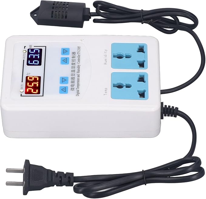 Digital Humidity Thermostat, Temperature Humidity Controller Easy Installation 0% ~ 100.0% Simple Operation Relay Output AC110-220V for Hatching (US Plug) - Image 8