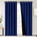NICETOWN 100% Blackout Window Curtain Panels, Royal Blue, 2 PCs, 62" Wide Each Panel, Cold and Full Light Blocking Drapes with Black Liner for Nursery, 84 inches Drop Thermal Insulated Draperies by NICETOWN