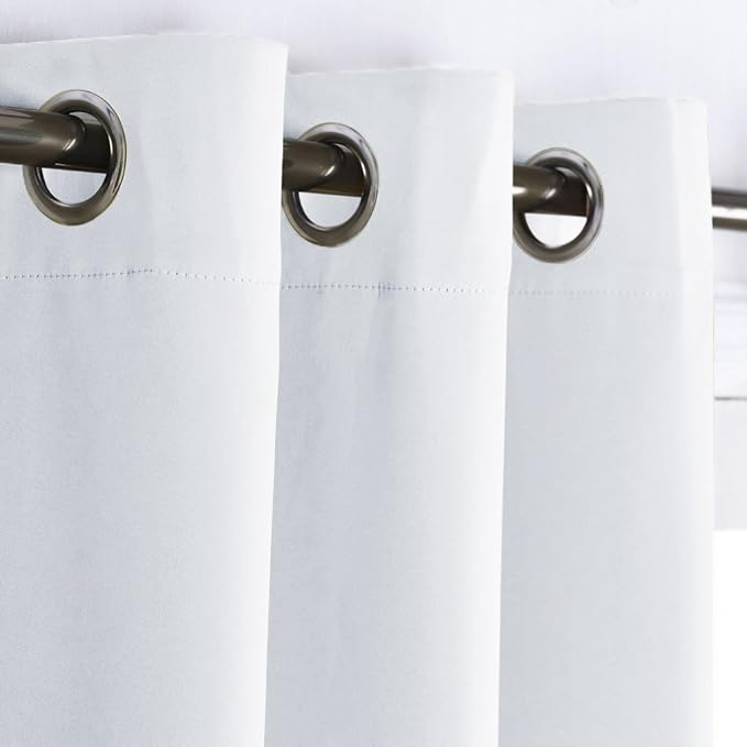 NICETOWN Sliding Door Curtain Window Treatment, Home Decoration Extra Wide Solid Blackout Curtains/Drapes for Patio Door (Pure White, W70 x L72) - Image 2