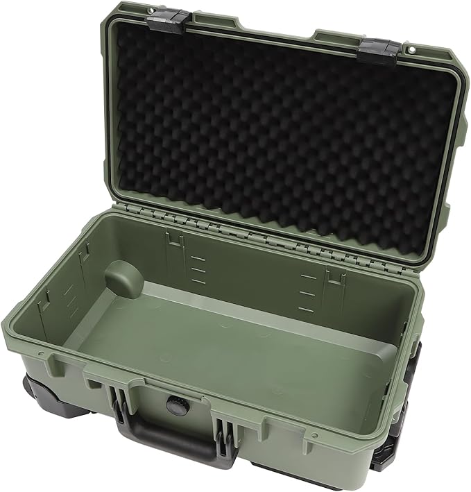 22" Weatherproof Hard Case Rolling Waterproof Case Dry Box with Foam Protective Cases Shockproof Hard Travel Cases For Cameras Lenses Electronic Equipment (Green) - Image 6