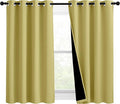 NICETOWN 100% Blackout Blinds, Set of 2, 46 inches x 45 inches, Laundry Room Decor Window Treatment Curtains for Large Patio Sliding Door, Thermal Insulated Paler Yellow Curtains for Bedroom by NICETOWN