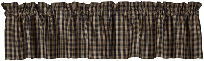 Park Designs Farmhouse Kitchen Valances for Windows - Sturbridge Navy | Fall Decor Window Valance Curtain | Plaid Curtain Windows | 72"x14" by ParkDesigns