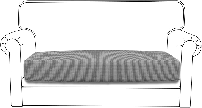 Easy-Going Stretch Loveseat Cushion Cover Sofa Cushion Furniture Protector Sofa Seat Sofa Slipcover Sofa Cover Soft Flexibility with Elastic Bottom(Loveseat Cushion, Light Gray) by Easy-Going
